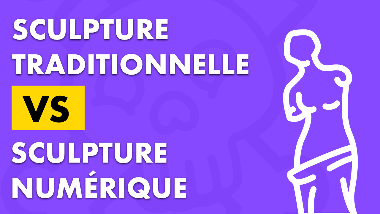 Bannière de l'article sur la différence entre la sculpture traditionnelle et numérique