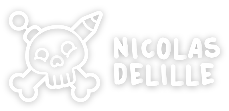 Logo nicolas delille en blanc - formation zbrush