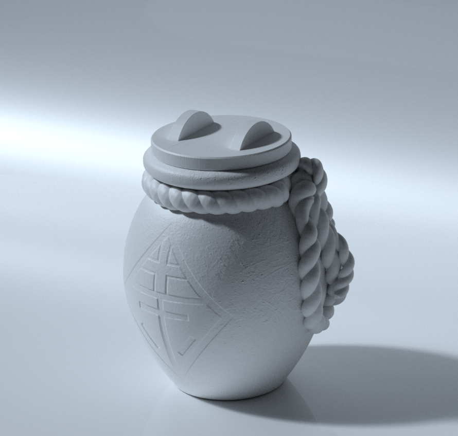 impression 3D de la jarre de naruto par Nicolas Delille, rendu 3D