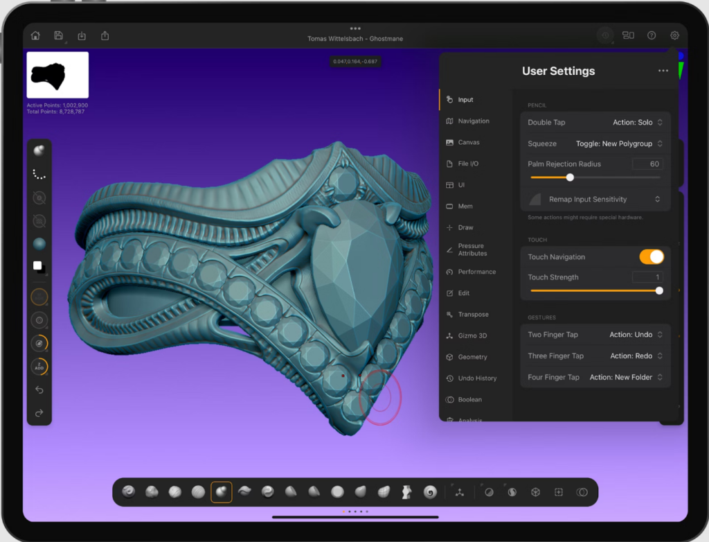 zbrush for ipad interface